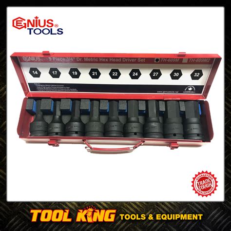 Genius Tools Drive Hex Bit Socket Set Metric Th M Robson S