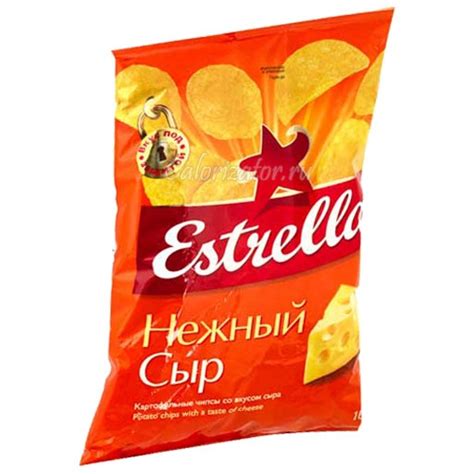 Чипсы Estrella нежный сыр - калорийность, полезные свойства, польза и ...