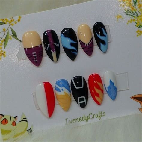 My Hero Academia Nails Anime Press On Nails Anime Cute False Nails