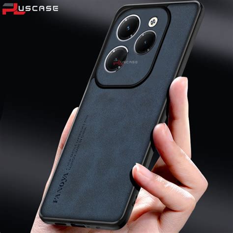 PlusCase For Infinix Hot 40 Infinix Hot 40 Pro Soft Frame PU Leather Slim Matte Durable