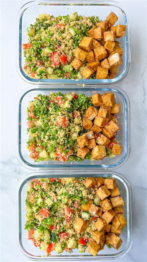 Lemony Couscous & Balsamic Tofu Meal Prep - That Vegan Babe