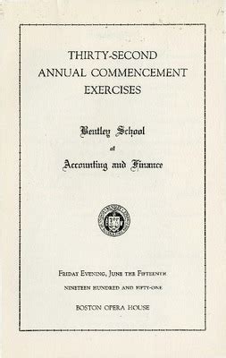 bentley school  accounting  finance commencement program