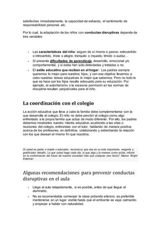 Conductas Disruptivas Lectura Pdf