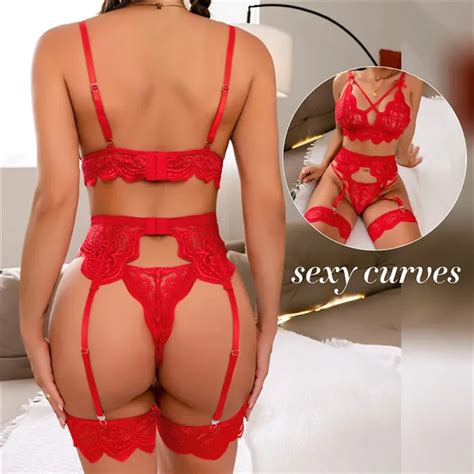 Conjunto De Lingerie Er Tica Feminina Roupa Interior Sexy Suti E
