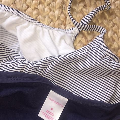Swim Navy And White Stripped Bikini Set Poshmark