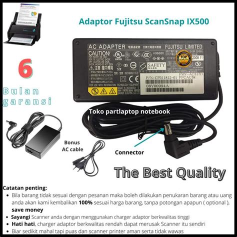 Jual Adaptor Fujitsu Scansnap Ix500 Power Supply Scanner Shopee