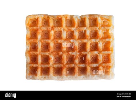 Fresh Waffle Isolated On White Background Top View Stock Photo Alamy