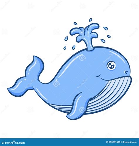 Printable Cute Drawing Whale for School and Educate Kids Stock Vector ...