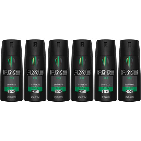 6 Pack Axe Body Deodorant Spray Kilo 4oz Each 79400551405 Ebay