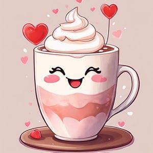 Cute Kawaii Hot Chocolate Clipart Drinking Chocolate Hot Cocoa