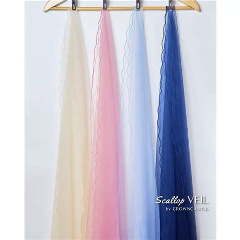 Veil Sulam Scallop NUDE Women S Fashion Muslimah Fashion Hijabs On Carousell