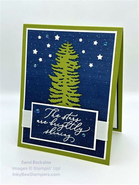 Stampin Up Forever Forest Christmas Card With Pine Tree Design
