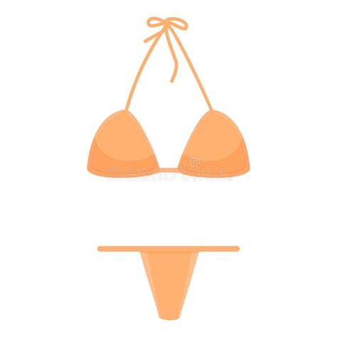 Orange Bikini Top And Bottom Isolated On White Background Stock Vector