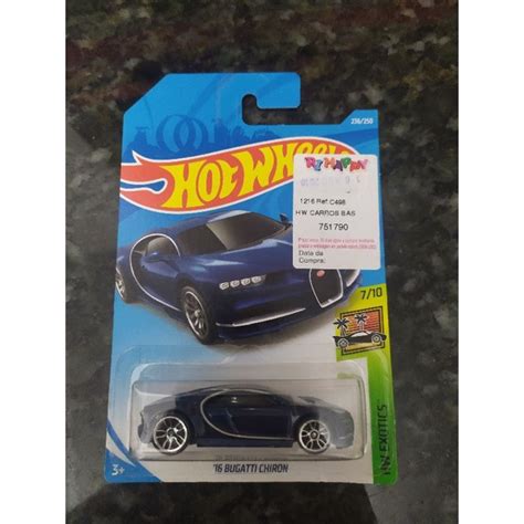 Hot Wheels Bugatti Chiron Azul Shopee Brasil