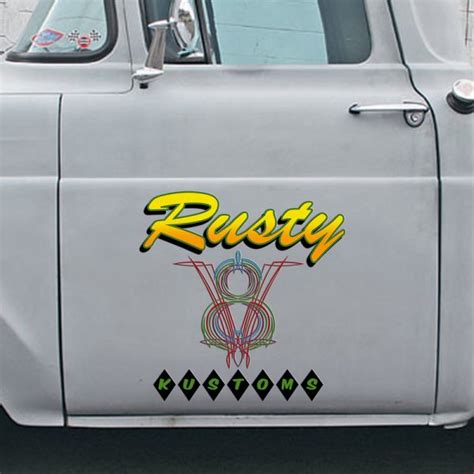Pcs Personalized Pinstripe Hot Rod Garage Kustom Rat Rod Vinyl Decals Bluefink