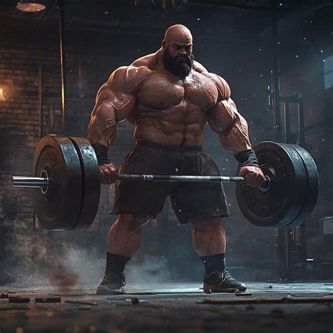 Powerlifting em um ginásio hardcore Uma cena poderosa um indivíduo musculoso envolvido em