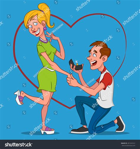 Marriage Proposal Vector Illustration Stock Vector Royalty Free