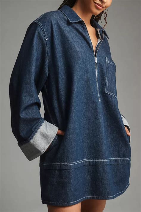 Pilcro Denim Mini Shift Dress Anthropologie
