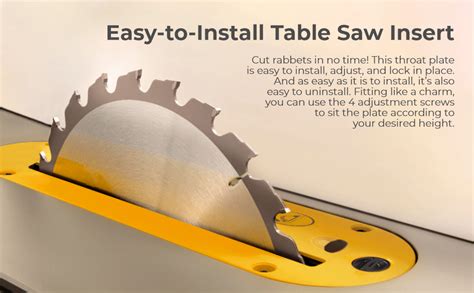 Tongass Dado Throat Plate Compatible With Dewalt 10 Portable Table Saw