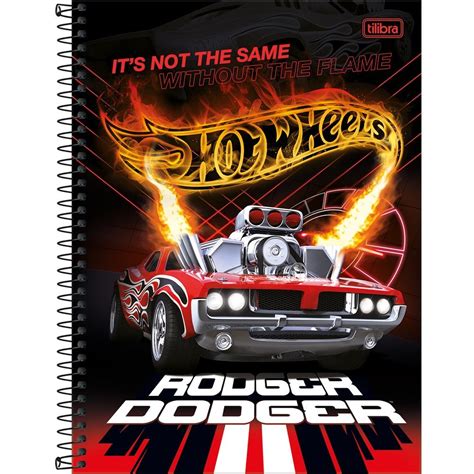 Caderno Espiral Univ CD Fls Vermelho Hot Wheels Tilibra Welban