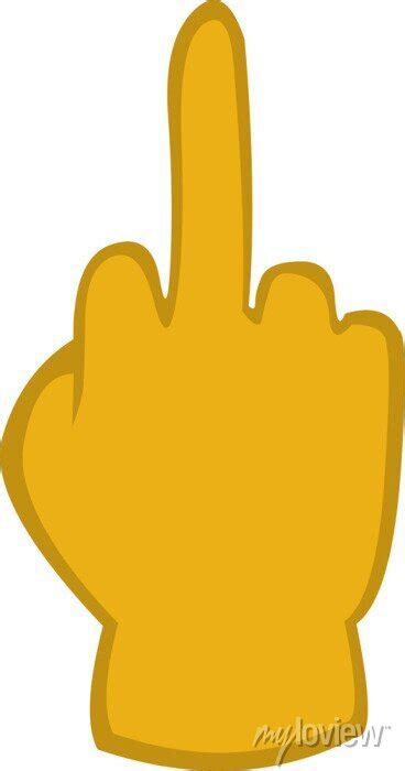 Vector Emoticon Illustration Of A Hand Doing Fuck You Wall Stickers Unrest Emblem Disregard