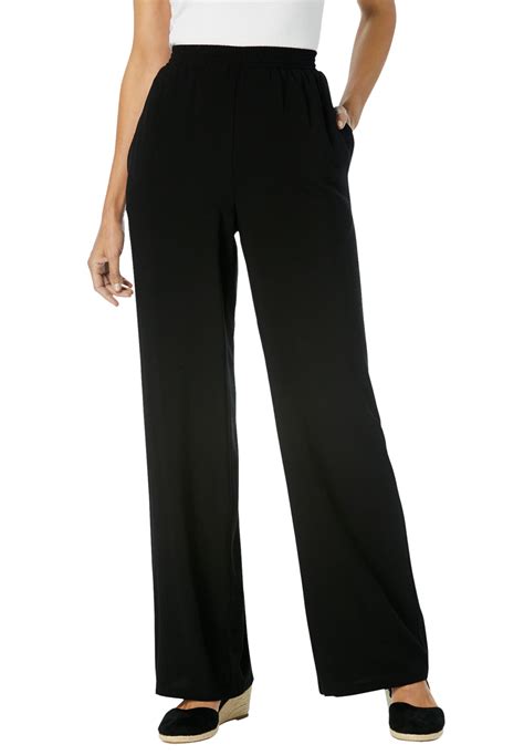 Woman Within Womens Plus Size Pull On Elastic Waist Soft Pants Pants