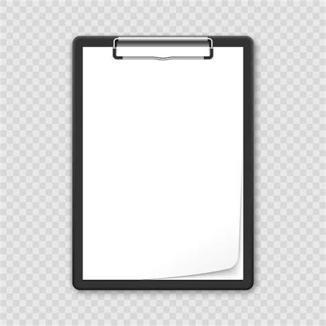 Premium Vector 3d Realistic Black Clipboard With Blank White Sheet