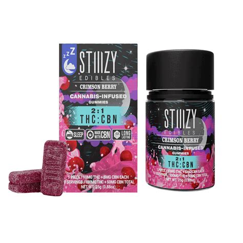 Stiiizy Cbn Gummies Thc Cbn Crimson Berry Mg Thc Mg Cbn