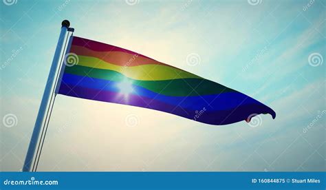 Faixa Gay LGBT Ou LGBTQ Bandeja Gay Sinalizador Arco íris Onda 30fps Vídeo 4k Filmagem Video