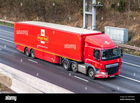 Royal Mail Trucklorry Heading South On The M6 Motorway Near Birmingham