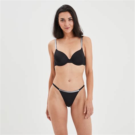 Soutien Gorge Corbeille Padded Strass Noir Femme La Halle