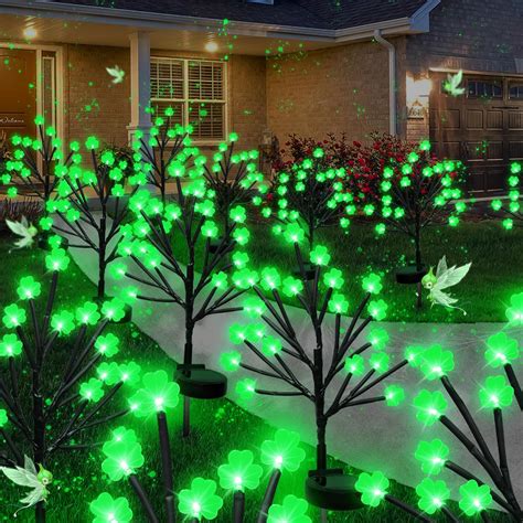 Amazon X Giftkey Green Shamrocks Solar Garden Lights For St