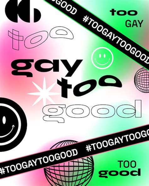 Plano demasiado gay demasiado buena ilustración vertical Vector Premium