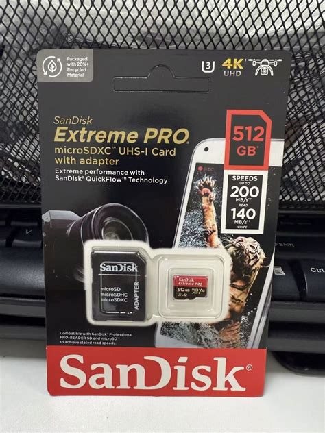 SanDisk 512GB Extreme Pro Micro SD MicroSDXC UHS-I U3 A2 Memory Card W ...