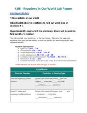 Copy Of 4 06 Reactions In Our World 1 Pdf 4 06 Reactions In Our