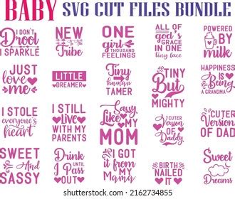 baby svg cut files bundle stock vector royalty