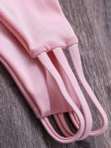 High Cut String Plunge Bikini Set In Pink S Zaful