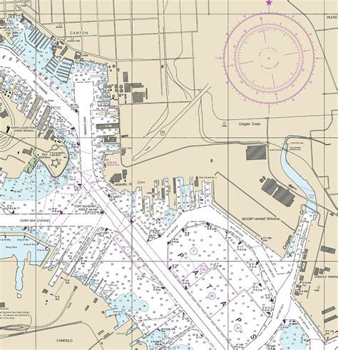 Nautical Charts Of Baltimore Harbor Maryland Patapsco Etsy