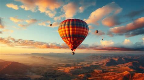 Premium Ai Image A Hot Air Balloon Floating In The Sky Ai Generated