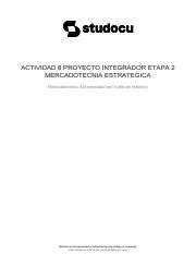 Actividad 8 Proyecto Integrador Etapa 2 Mercadotecnia Estrategica Pdf