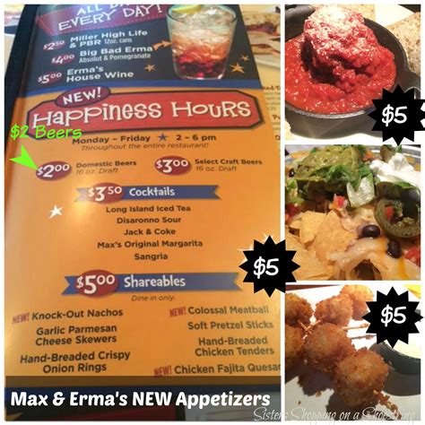 Max And Erma's Menu