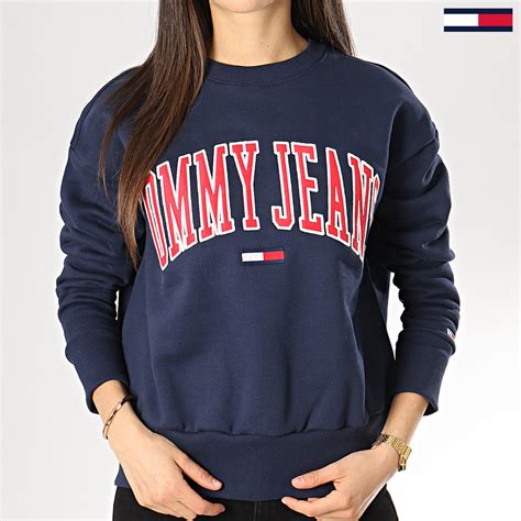 Tommy Hilfiger Sweat Crewneck Femme Clean Collegiate Bleu Marine