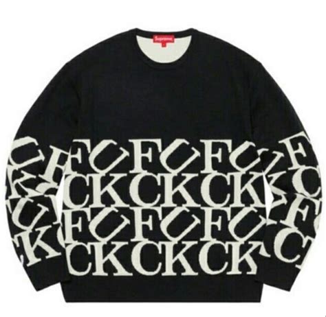 未使用新品未使用 XL Supreme Fuck Sweater 黒 シュプリーム ファック セーター AW FW Box Logo BLACK Crewneck の