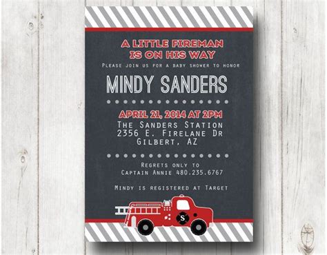 Firefighter Baby Shower Invitations Baby Shower Invitations