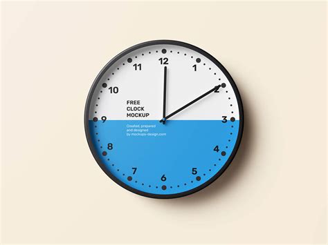 rounded shape wall clock mockup  psd templates