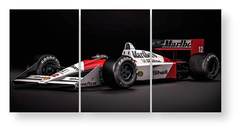 quadro decorativo carro F1 corrida McLaren Ayrton 3pç Elo7