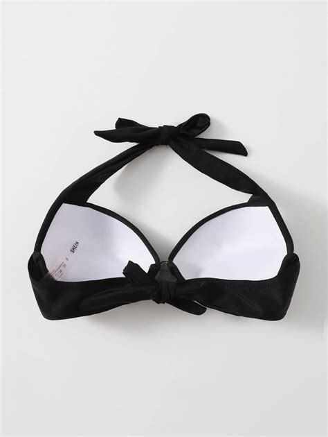 SHEIN Swim Summer Ruched Detail Push Up Bikini Top SHEIN