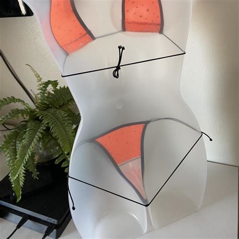 Neon Orange Silver Stripper Thong Bikini Depop