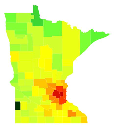 Minnesota Population Density - AtlasBig.com