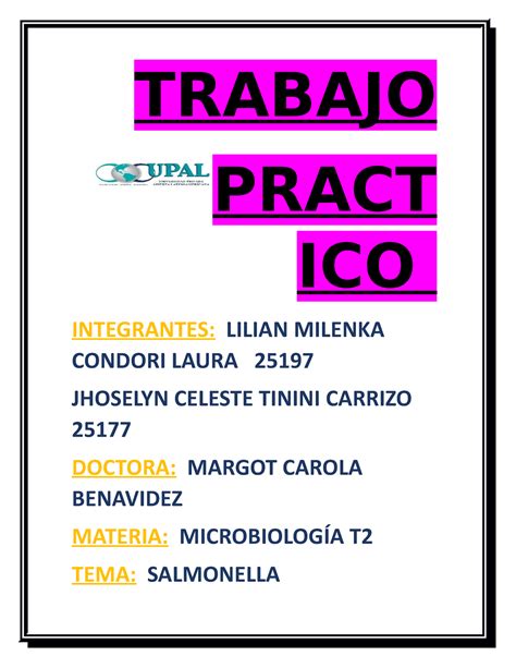 Microbiologia Apuntes 14 TRABAJO PRACT ICO INTEGRANTES LILIAN